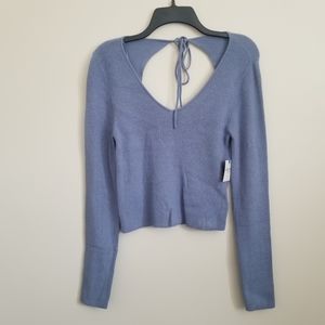 Blue Long sleeve knitted top